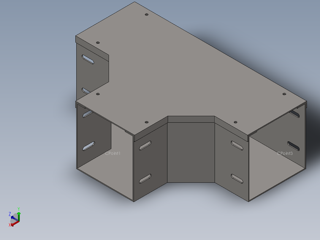 cable duct tee主视图