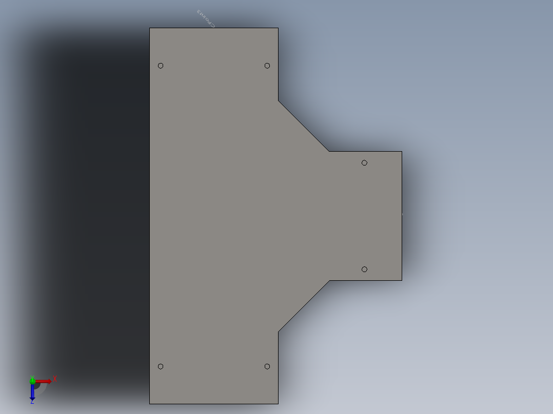 cable duct tee俯视图