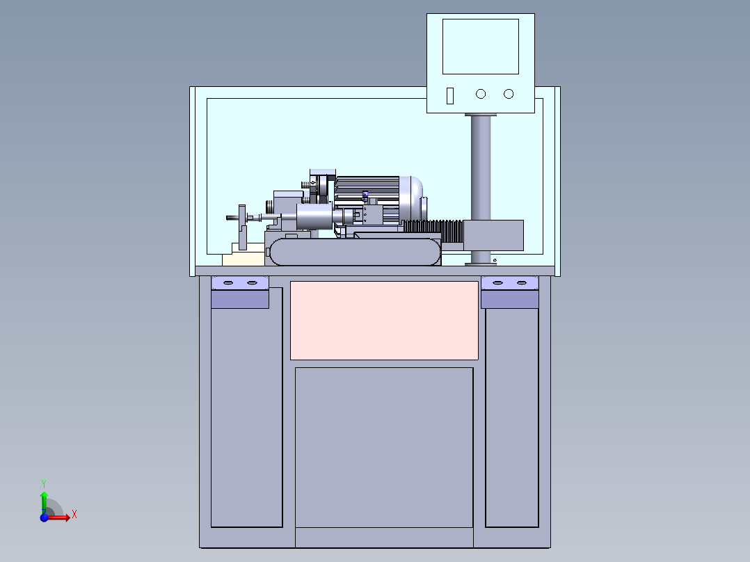 单刀双伺服精车机(sw18可编辑+工程图)前视图