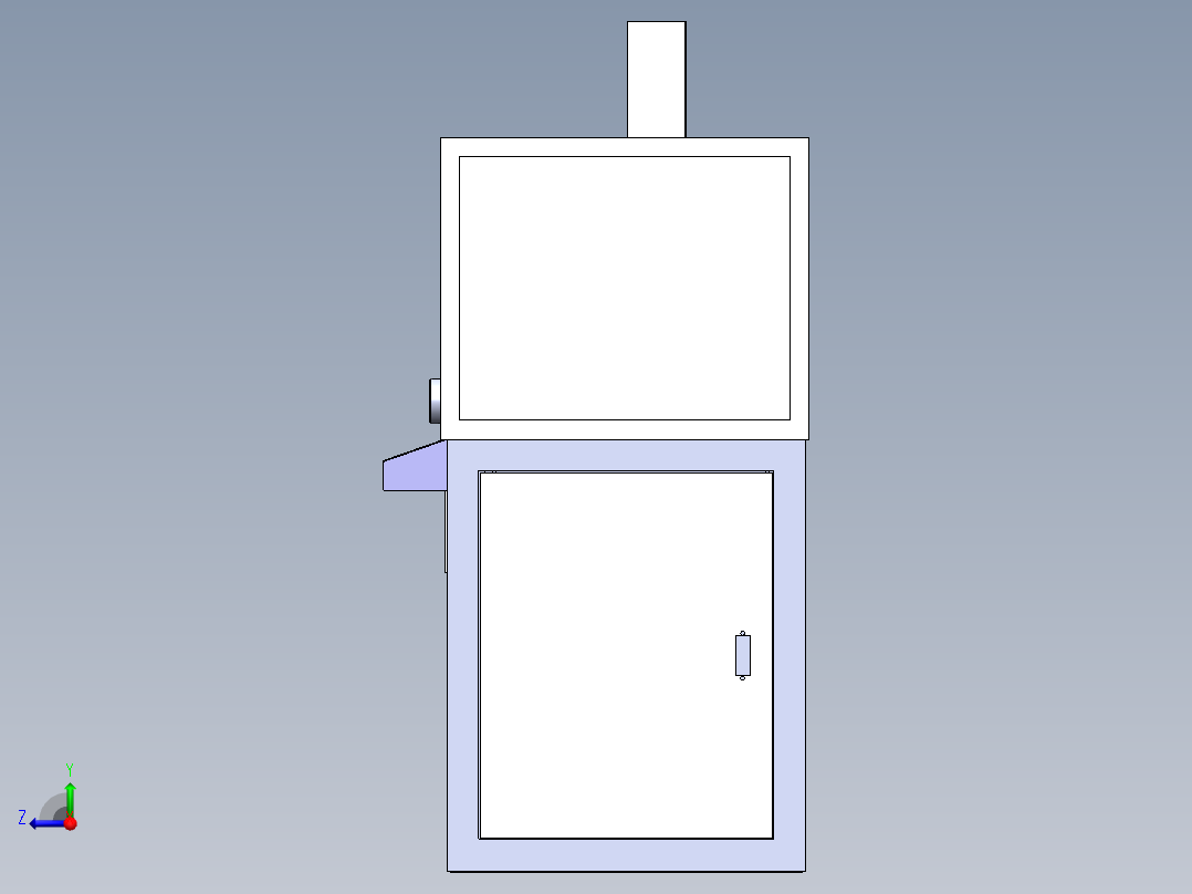 单刀双伺服精车机(sw18可编辑+工程图)右视图