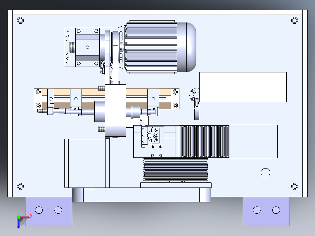 单刀双伺服精车机(sw18可编辑+工程图)俯视图
