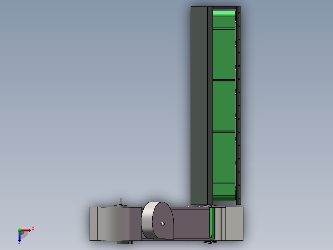 提升机倾斜输送带sw18可编辑俯视图