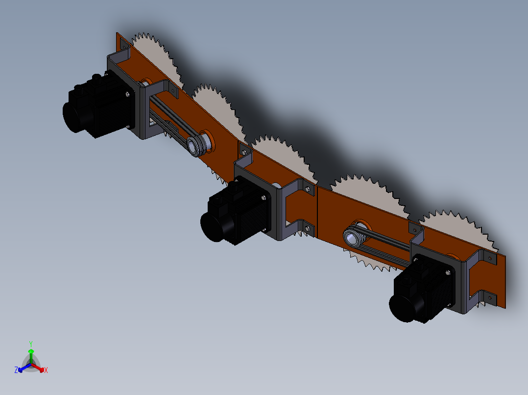 悬挂圆锯片式灌木平茬机230268==200正等轴测图