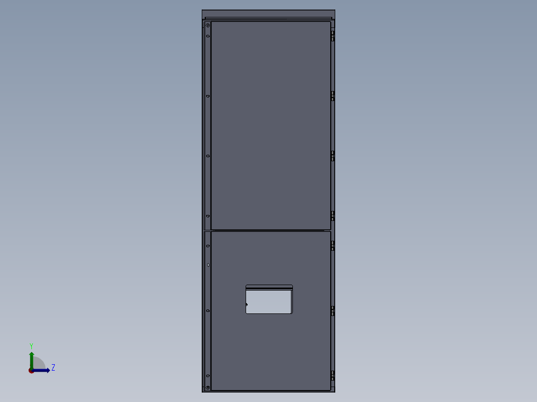（dwg）中置柜分解与装配钣金柜左视图