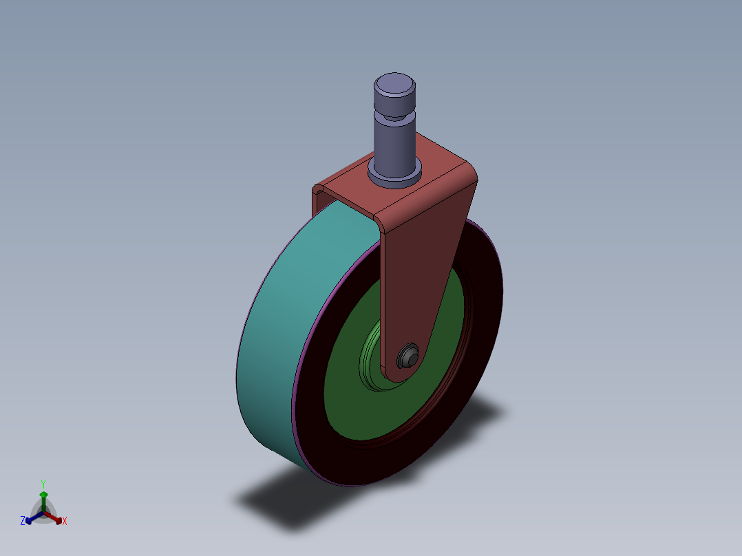 万向轮、脚轮(115)正等轴测图