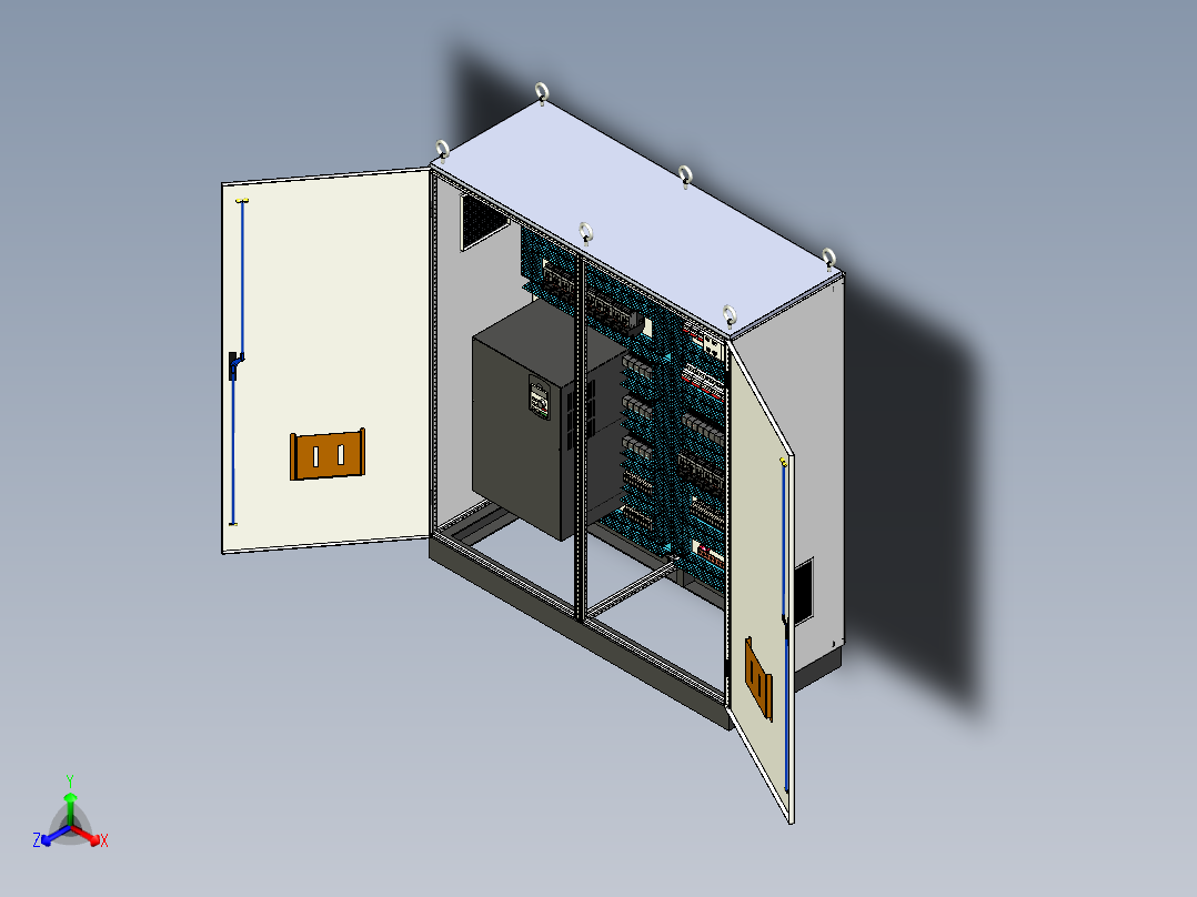 变频器plc延时控制柜 55937正等轴测图