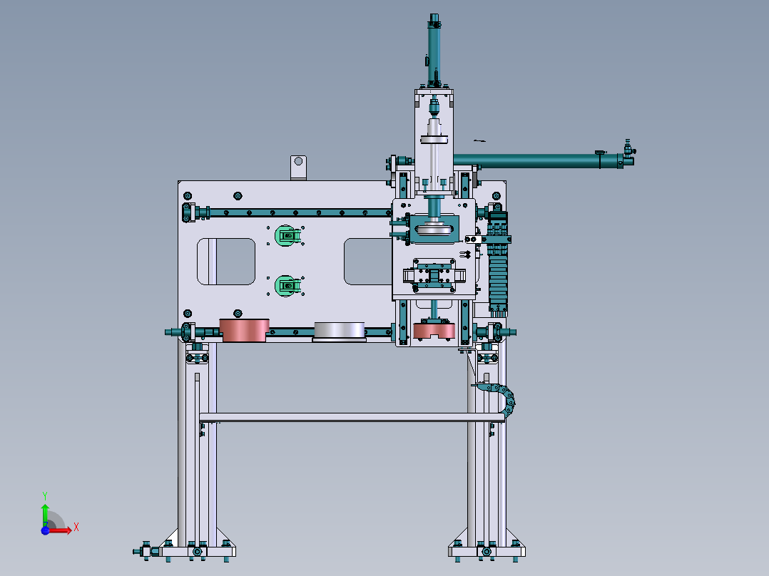 夹持翻转压合机构前视图
