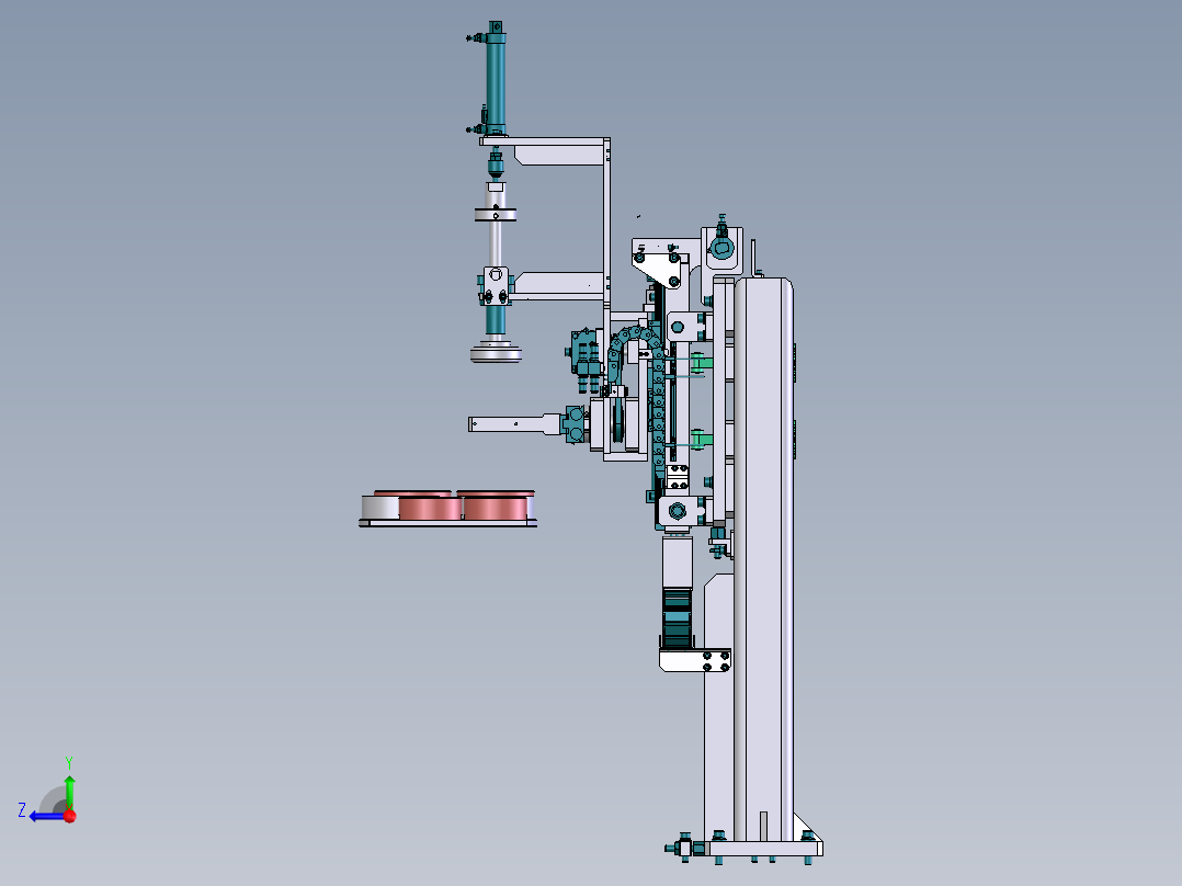 夹持翻转压合机构右视图
