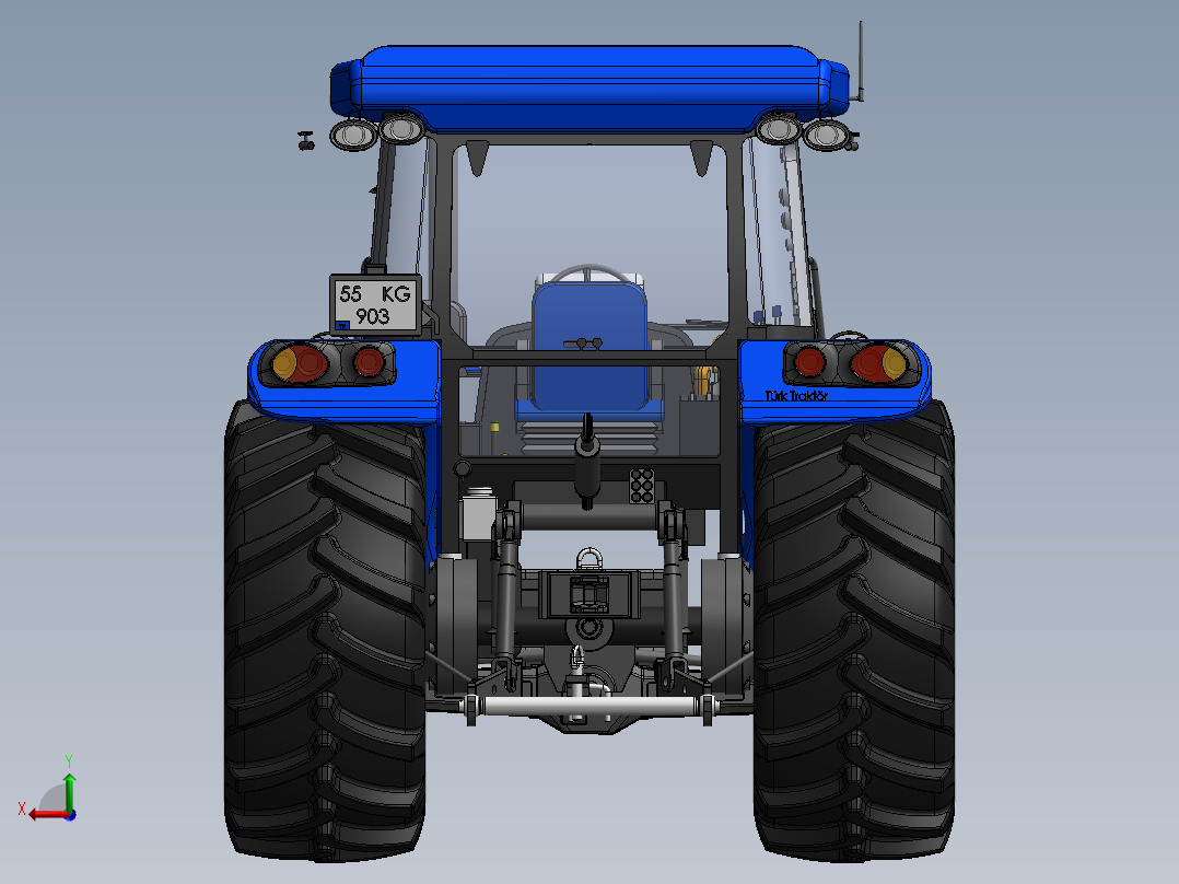 拖拉机、四轮车后视图