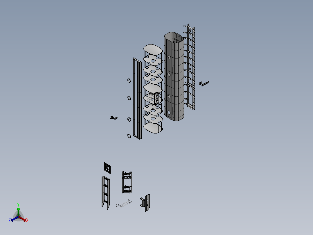 A2004676-50KL油罐车拖车正等轴测图