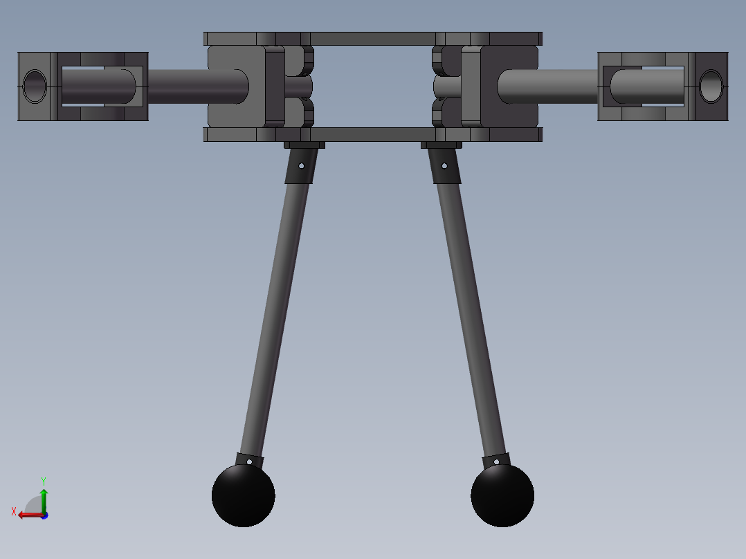 四旋翼无人机机架简易模型后视图