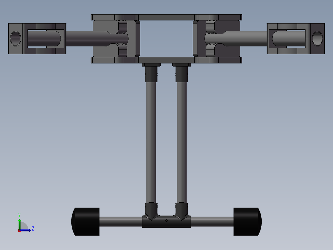 四旋翼无人机机架简易模型左视图