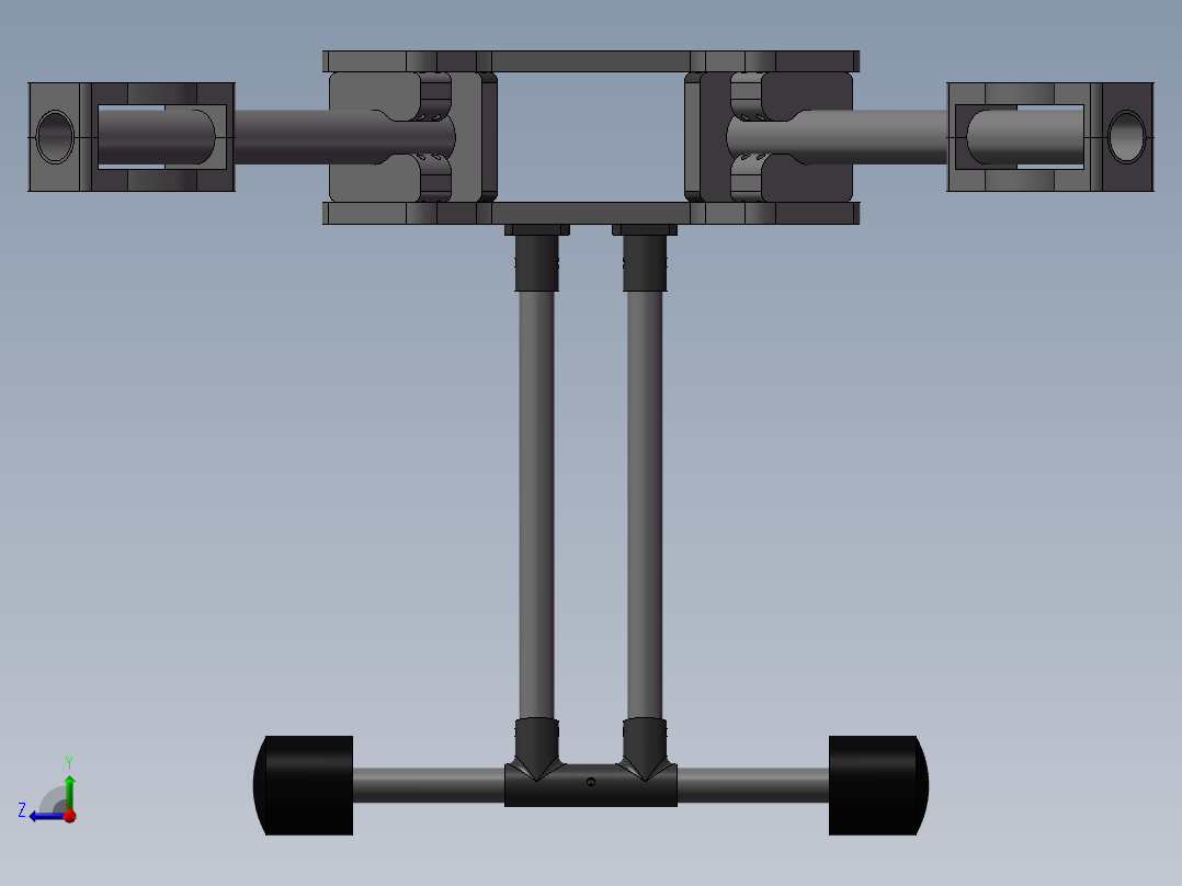 四旋翼无人机机架简易模型右视图