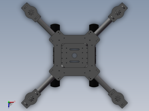 四旋翼无人机机架简易模型俯视缩略图