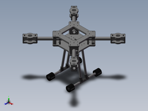 四旋翼无人机机架简易模型正等轴测缩略图