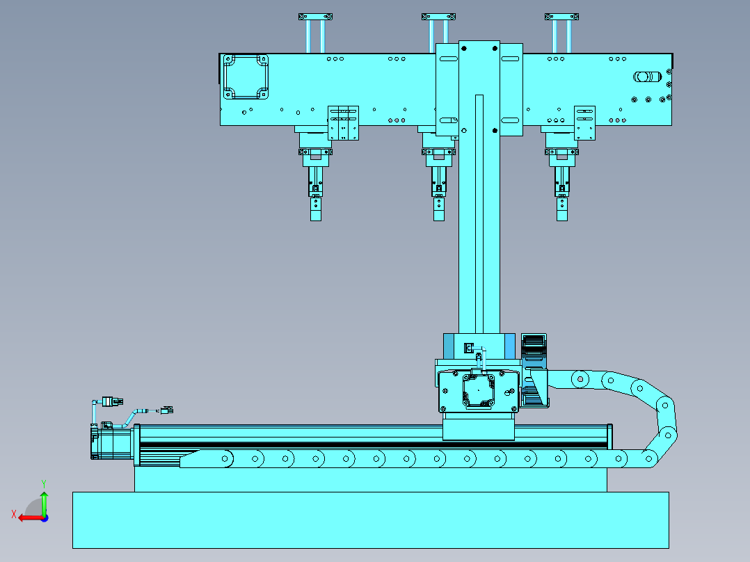 多轴移动的自动化搬运机构后视图