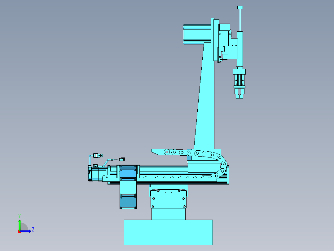 多轴移动的自动化搬运机构左视图