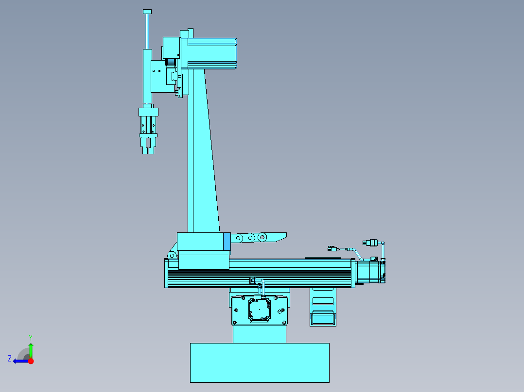 多轴移动的自动化搬运机构右视图