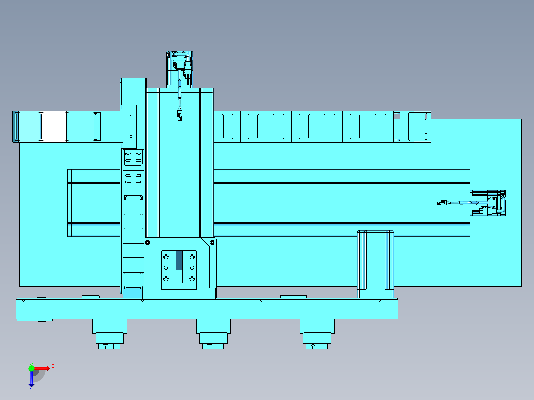 多轴移动的自动化搬运机构俯视图
