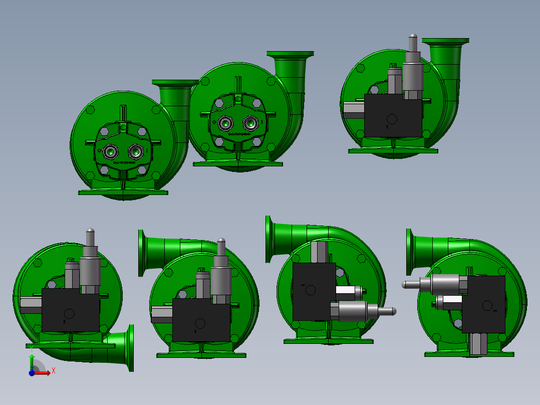 7款FMCSC-205F-HYD液压驱动离心泵模型前视图