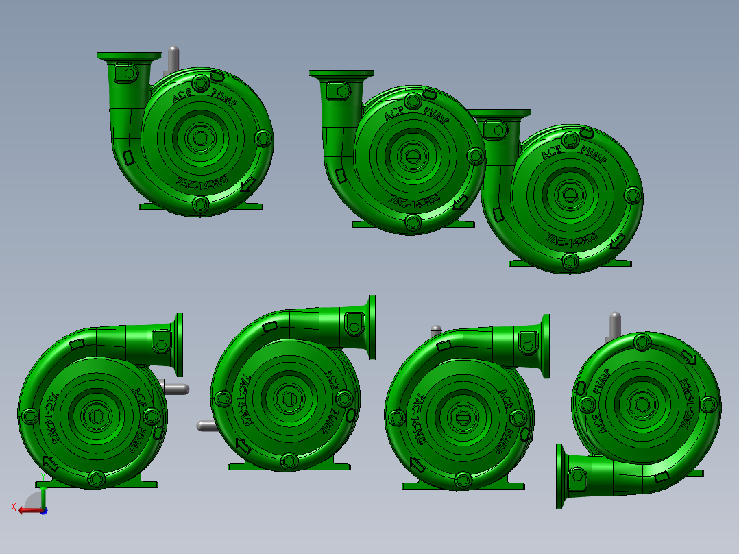 7款FMCSC-205F-HYD液压驱动离心泵模型后视图