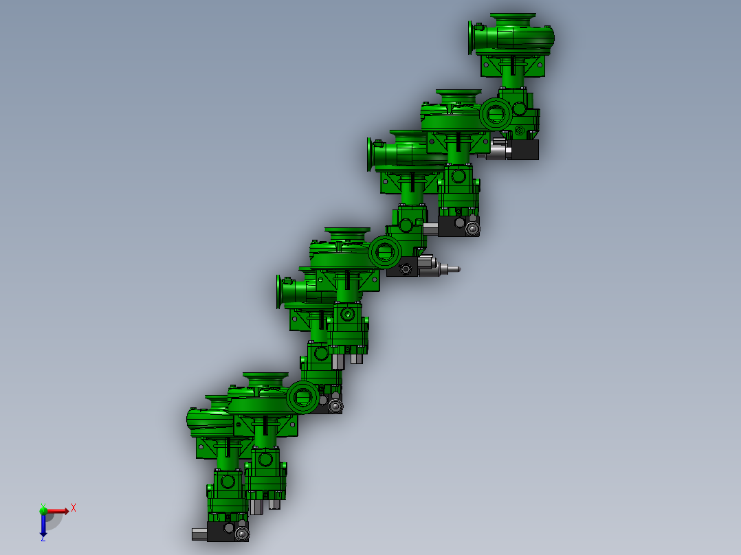 7款FMCSC-205F-HYD液压驱动离心泵模型俯视图
