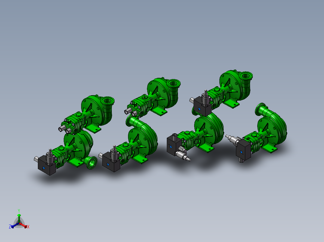 7款FMCSC-205F-HYD液压驱动离心泵模型正等轴测图