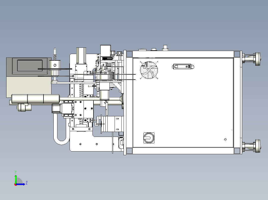 手机屏蔽盖平面度检测编带包装设备左视图