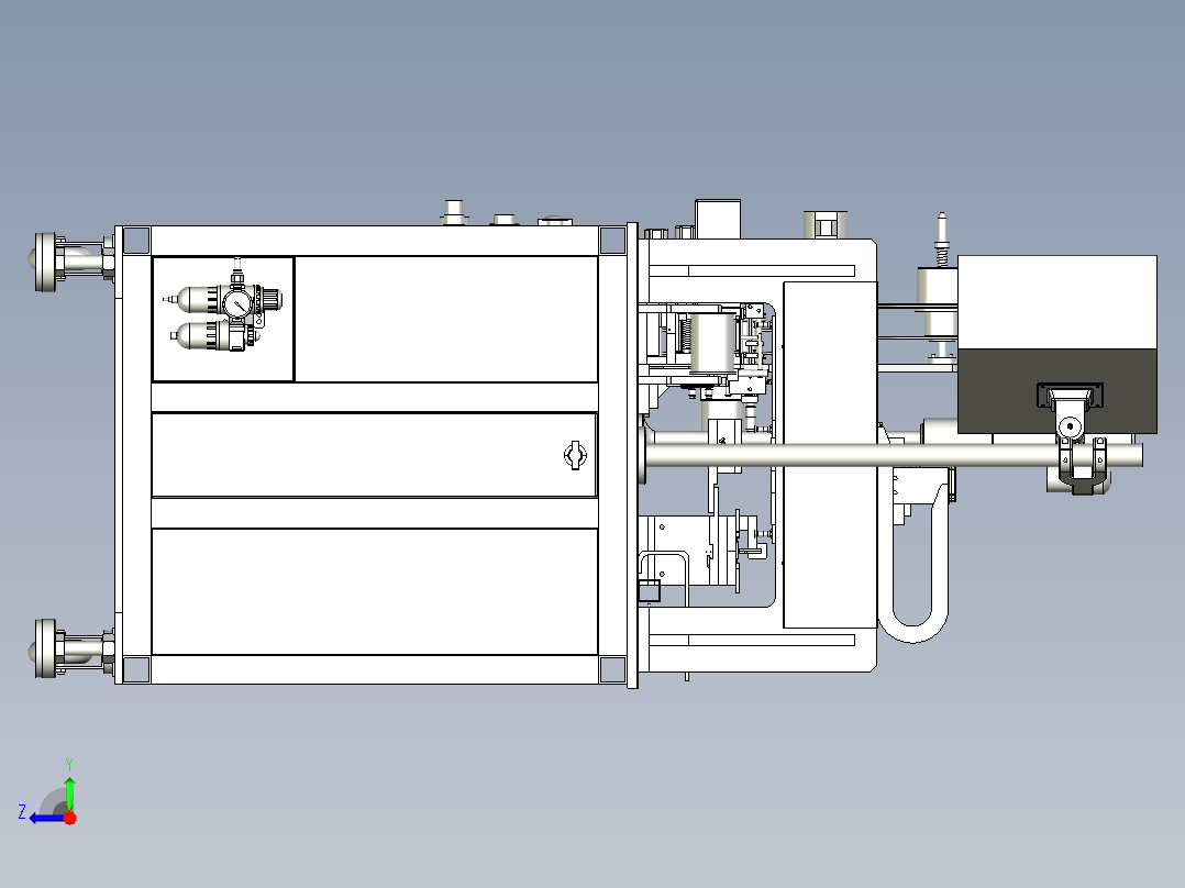 手机屏蔽盖平面度检测编带包装设备右视图