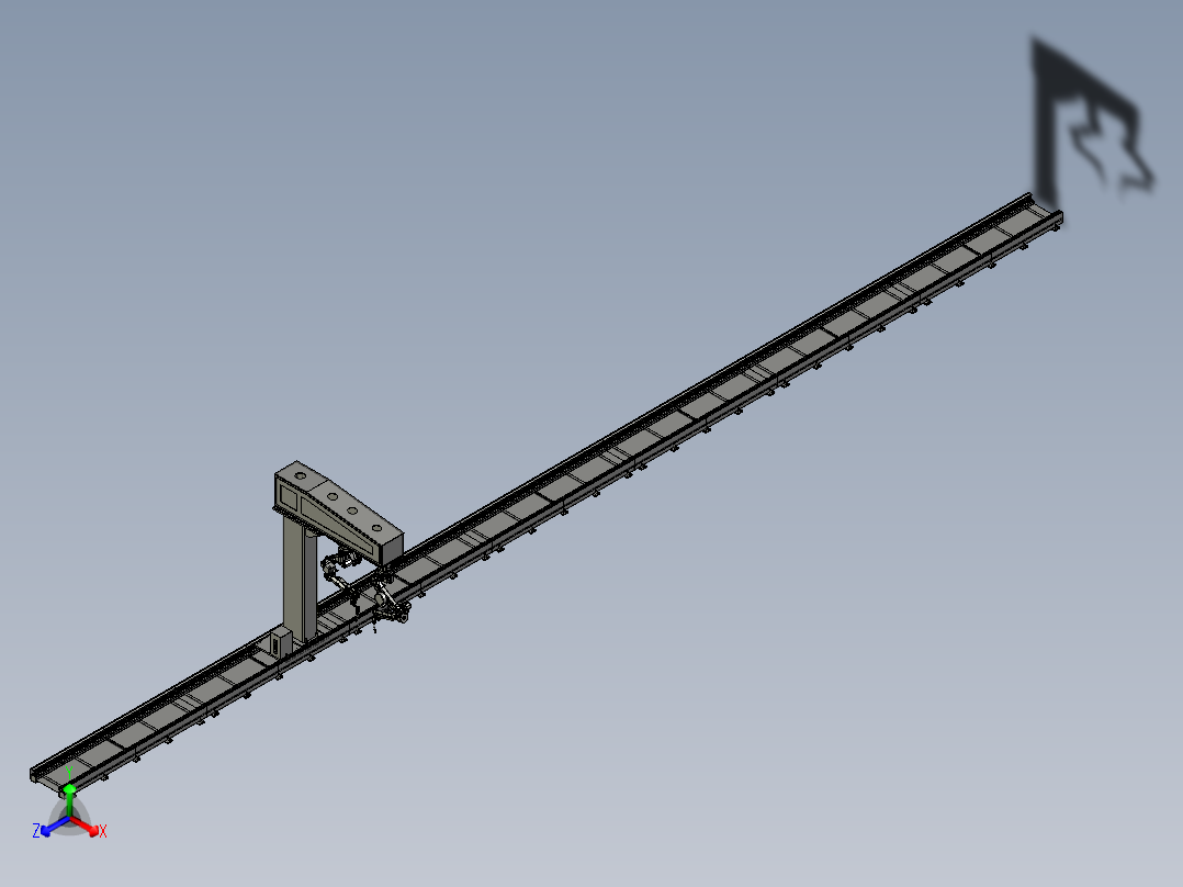 倒挂机器人地轨部件前视图