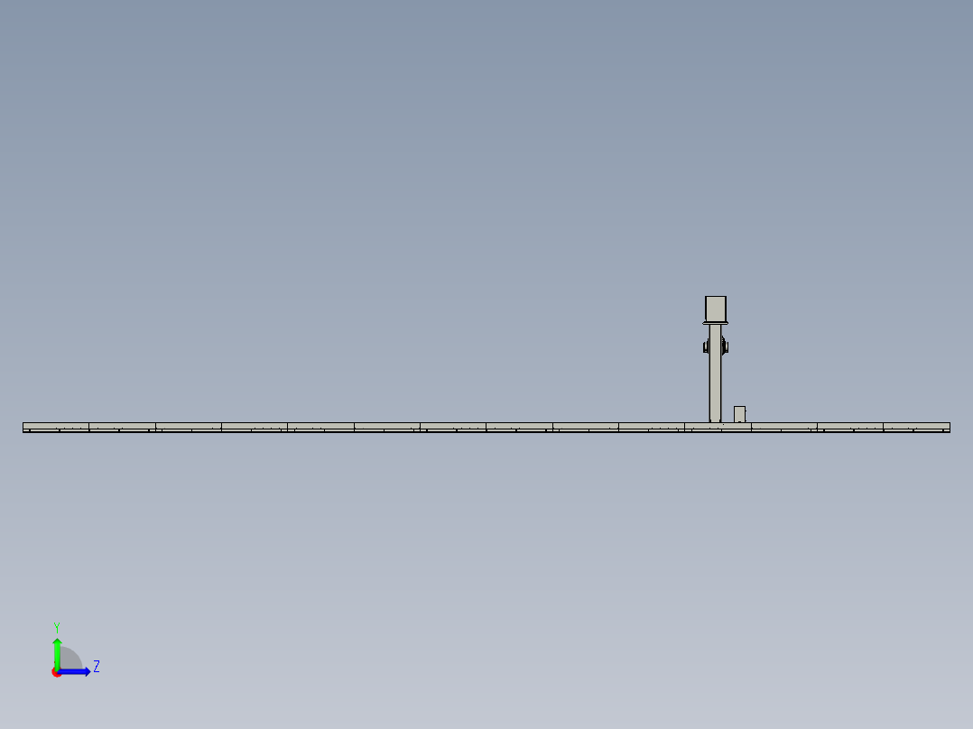 倒挂机器人地轨部件左视图