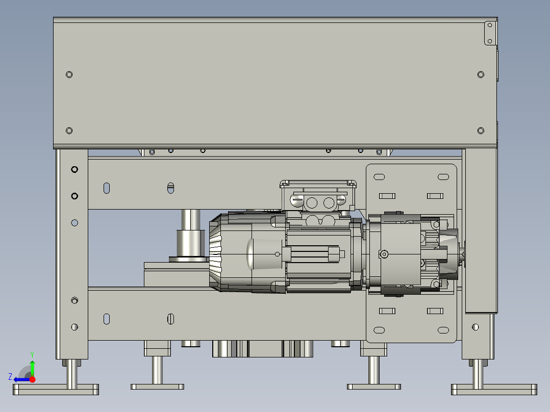 托盘直角转弯的快速换向装置右视图