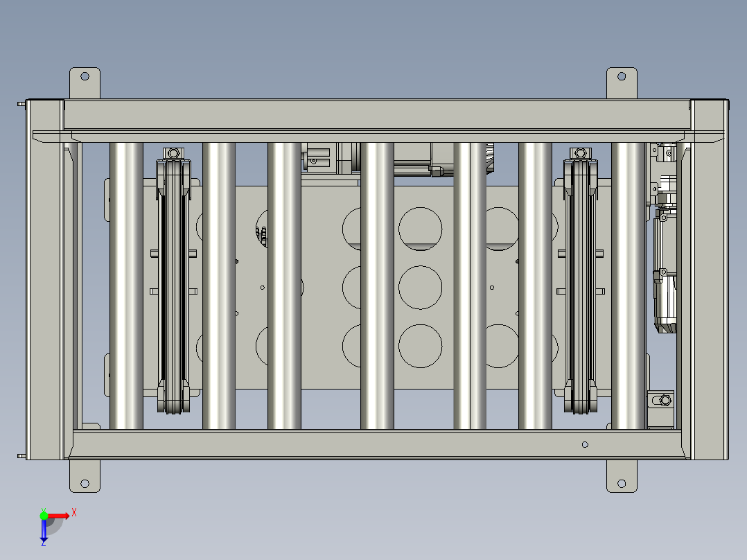 托盘直角转弯的快速换向装置俯视图