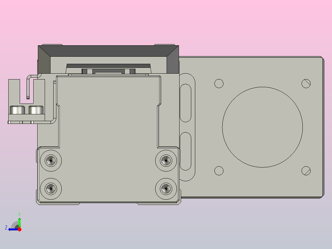 TH5-L300-B5-BR轨道内嵌式模组滑台右视图