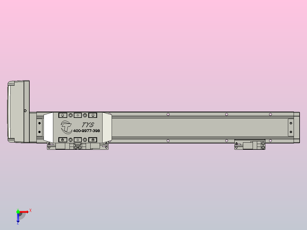 TH5-L300-B5-BR轨道内嵌式模组滑台俯视图