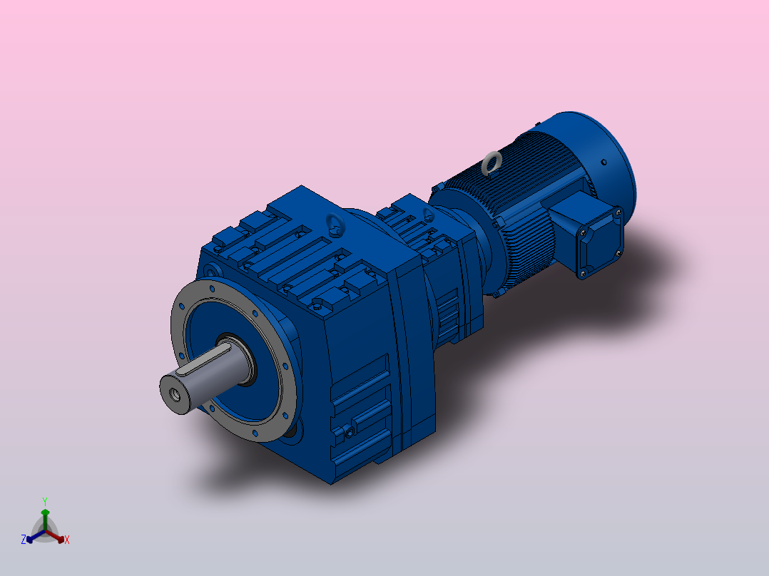 RF147R87法兰轴伸式组合型斜齿轮减速机RF147R87-Y11-4P-160M-M1-0°-Φ550主视图