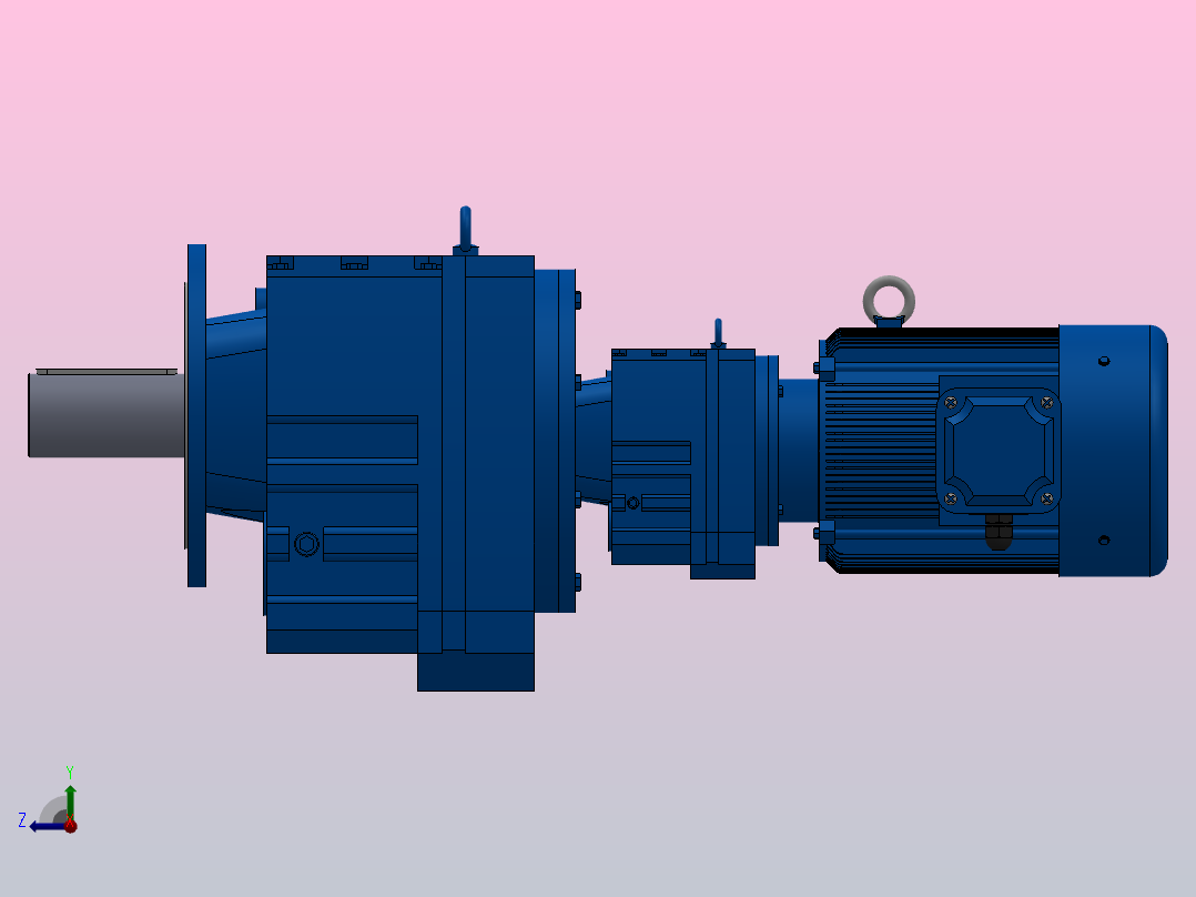 RF147R87法兰轴伸式组合型斜齿轮减速机RF147R87-Y11-4P-160M-M1-0°-Φ550右视图