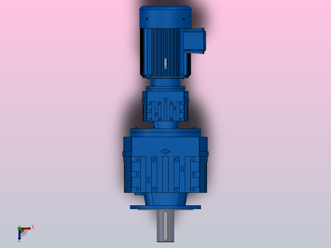 RF147R87法兰轴伸式组合型斜齿轮减速机RF147R87-Y11-4P-160M-M1-0°-Φ550俯视图