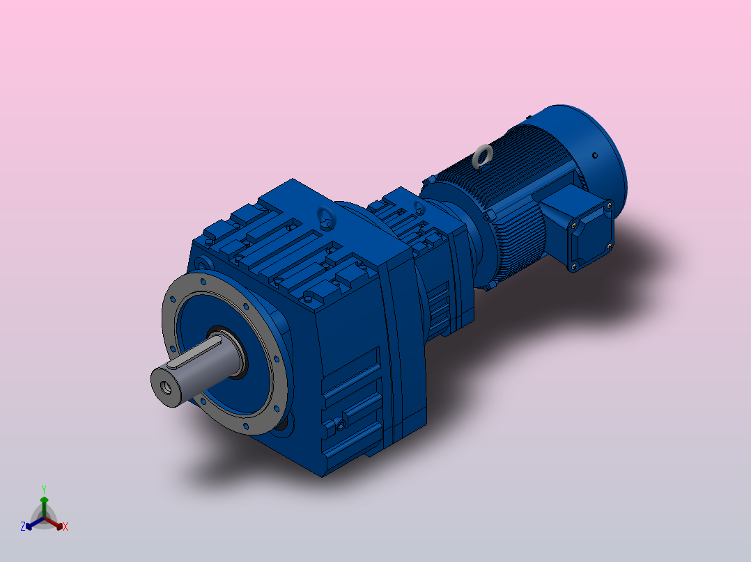 RF147R87法兰轴伸式组合型斜齿轮减速机RF147R87-Y11-4P-160M-M1-0°-Φ550正等轴测图