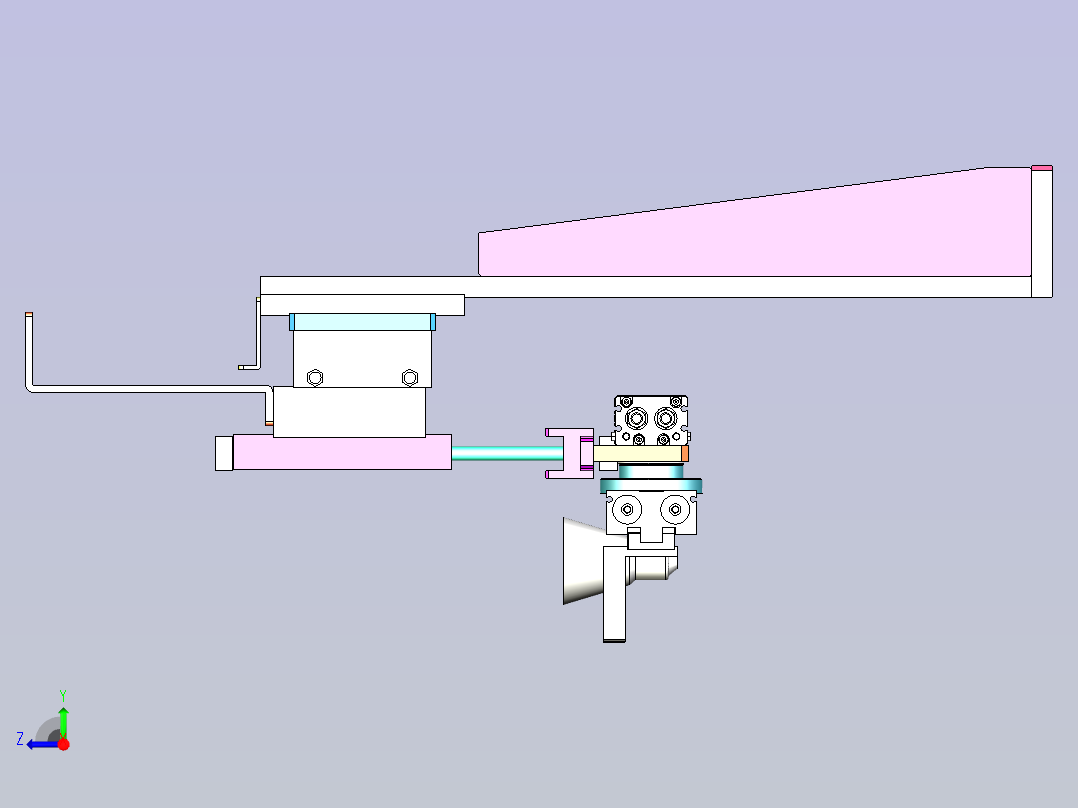 气缸搬运掉头下料械手组件3D图右视图