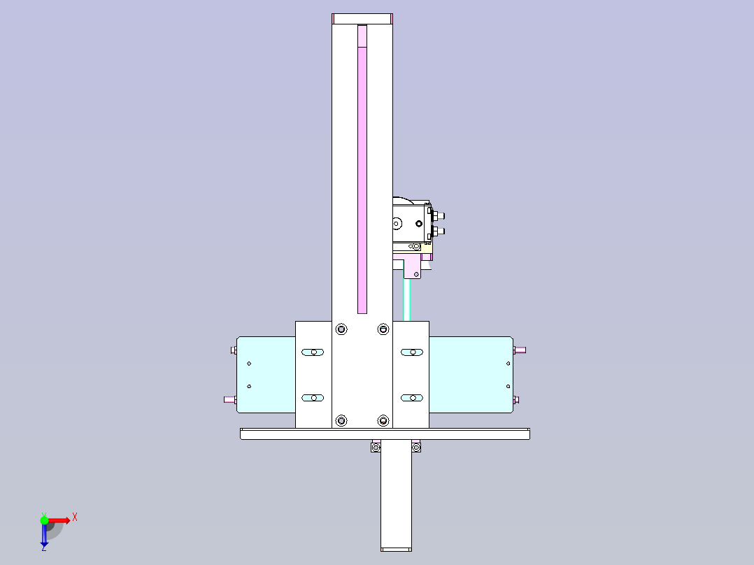 气缸搬运掉头下料械手组件3D图俯视图