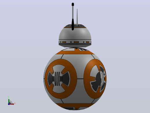 星球大战BB-8机器人造型3D图纸+Solidworks设计前视缩略图