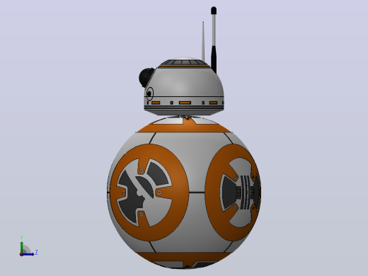 星球大战BB-8机器人造型3D图纸+Solidworks设计左视缩略图
