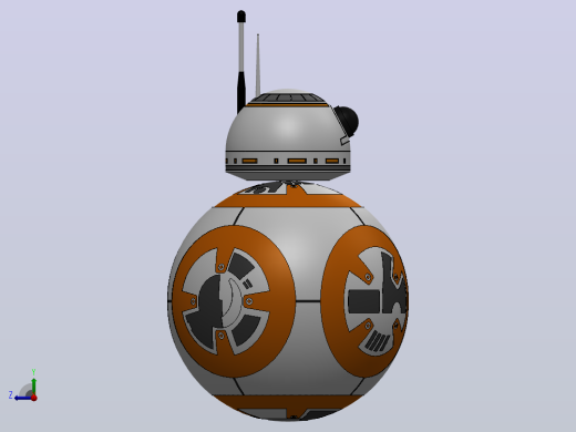 星球大战BB-8机器人造型3D图纸+Solidworks设计右视缩略图