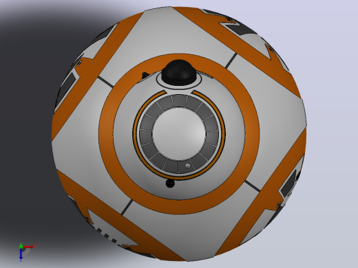星球大战BB-8机器人造型3D图纸+Solidworks设计俯视缩略图