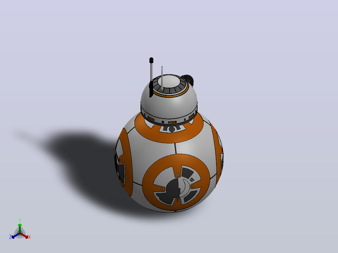 星球大战BB-8机器人造型3D图纸+Solidworks设计正等轴测图