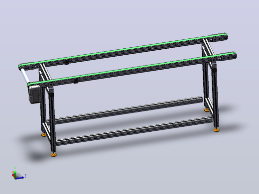 齿形同步带左边驱动皮带线 Solidworks18设计