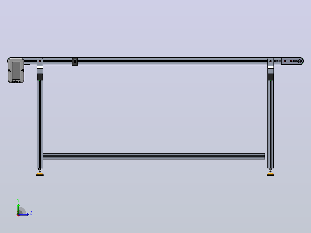 齿形同步带左边驱动皮带线 Solidworks18设计左视图