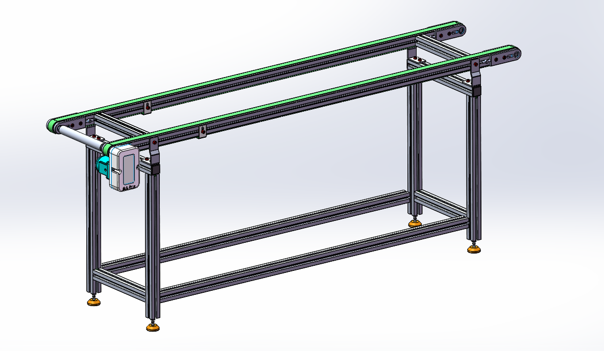 齿形同步带左边驱动皮带线 Solidworks18设计