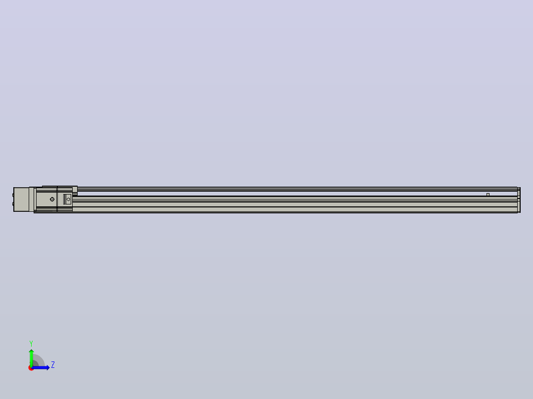 SYS12-BL-1050-200W滚珠花健、支撑座、滚珠丝杠、交叉导轨、直线模组.STEP左视图